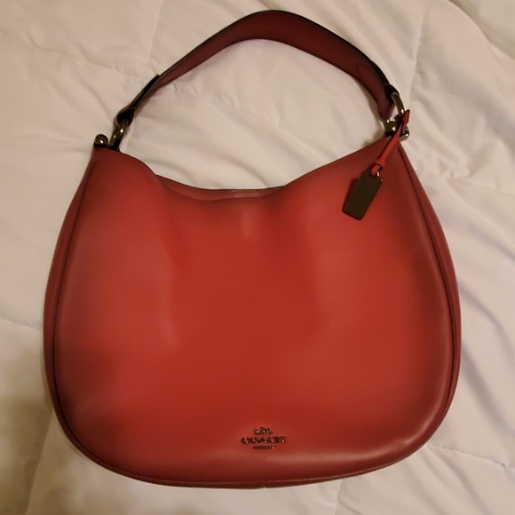 Large Pink Leather Coach Bag - Picture 1 of 3